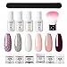 itrimaka 10 Pcs Juego de uñas en Polvo de inmersión,Kit de uñas sin lámpara para Hornear | Inmersión de uñas en Polvo con Protector de Cepillo activador de Capa Superior para Principiantes