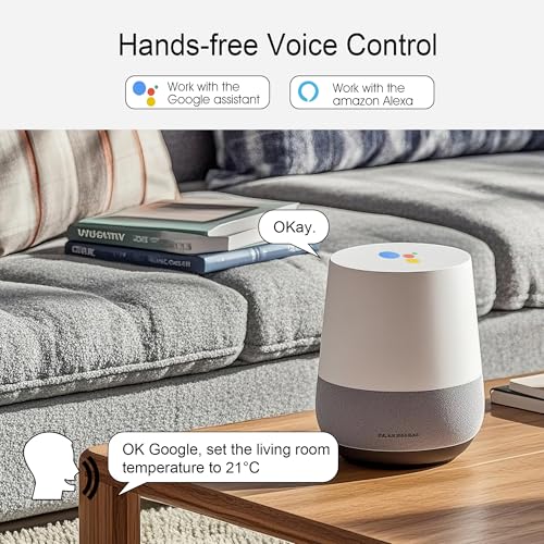 Smart Thermostat 3H/2C, WiFi Household Thermostat for Heat Pump and Conventional Multi-Stage System, Easy DIY Installation, Voice Control, Support Alexa and Google Home, C-Wire Required - Image 5