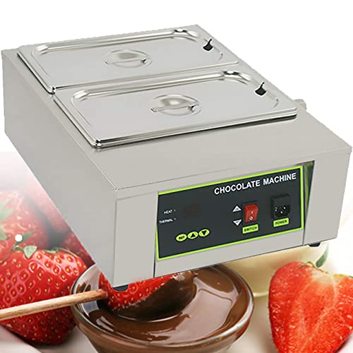 JINTAOMA Chocolate Melting Machine, Commercial Chocolate Tempering Machine, Electric Chocolate Tempering Machine,Chocolate Heater Liquid Warmer Melting Pot 0-90?,2grid
