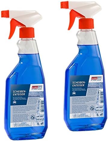 2 x 500ml Eurolub Windscreen De-Icer Spray De-Icer Windscreen De-Icer Spray Bottle