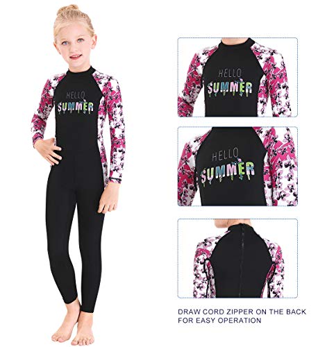 Image of DIVE & SAIL Kids One Piece Long Sleeve Swimsuit Sun Protection Sunsuit Rash Guard