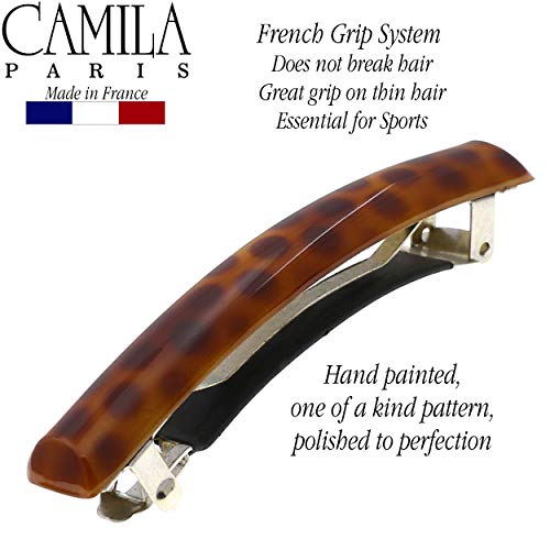 Camila Paris Mp999 French Hair Barrette Clip For Girls, Polka Dots, Rubberized Metal Clasp Strong Hold Grip Hair Clips For Women, No Slip Durable And Styling Girls Hair Accessories, Made In France #TOP3