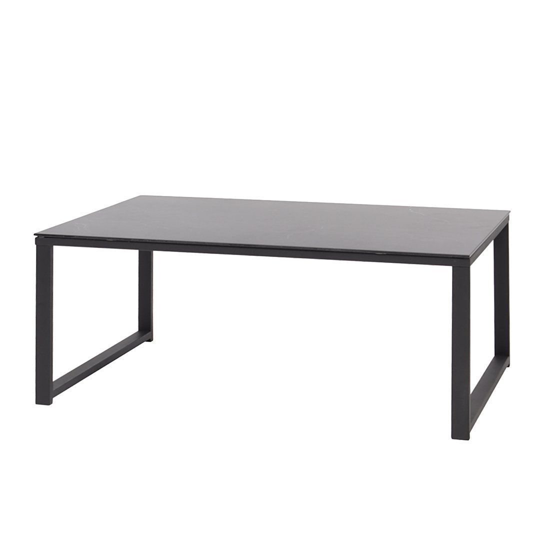 MOUSE-TB-H35-NR Low Table Powder Coated Metal/Black Tempered Glass 80 x 50 x 32 cm