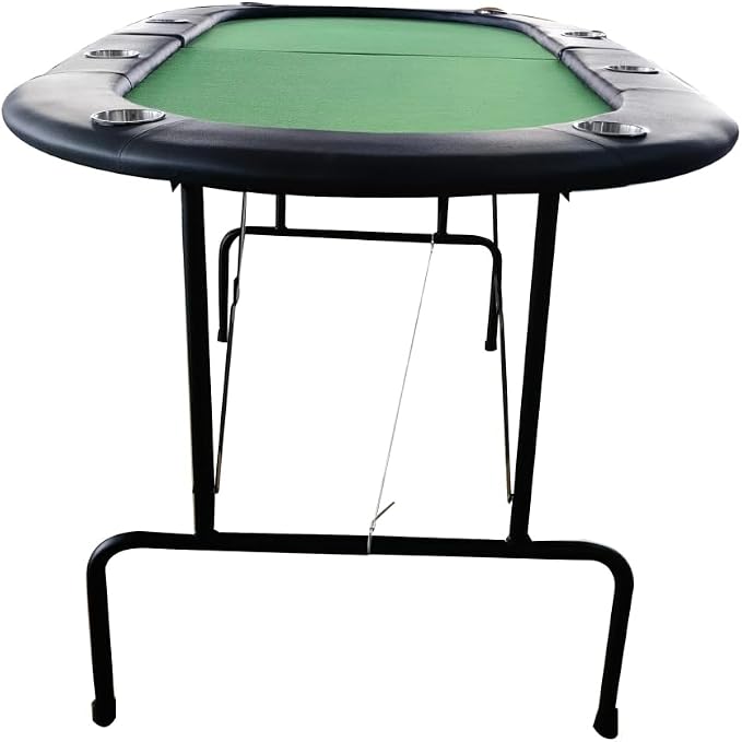 Mesa de Poker Plegable Octogonal con Porta Vasos y Tapete Verde miniatura 2