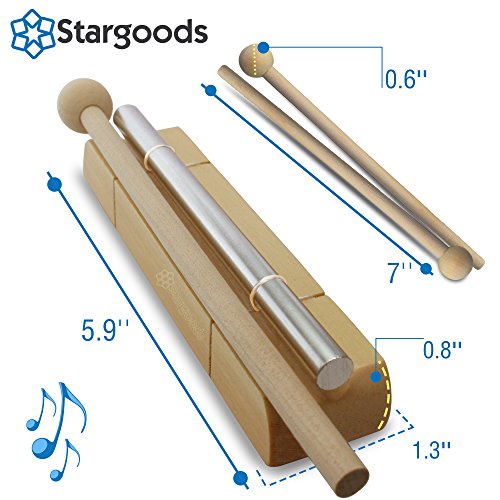 Energy Chime Solo Tone with Wooden Percussion Hammer, Classroom Meditation Bell, Set of 2 - Thumbnail 6