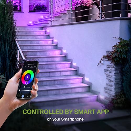 Image of ASD LED Step Light 24 Pack | Smart RGBW, Stair Riser Deck Patio | White