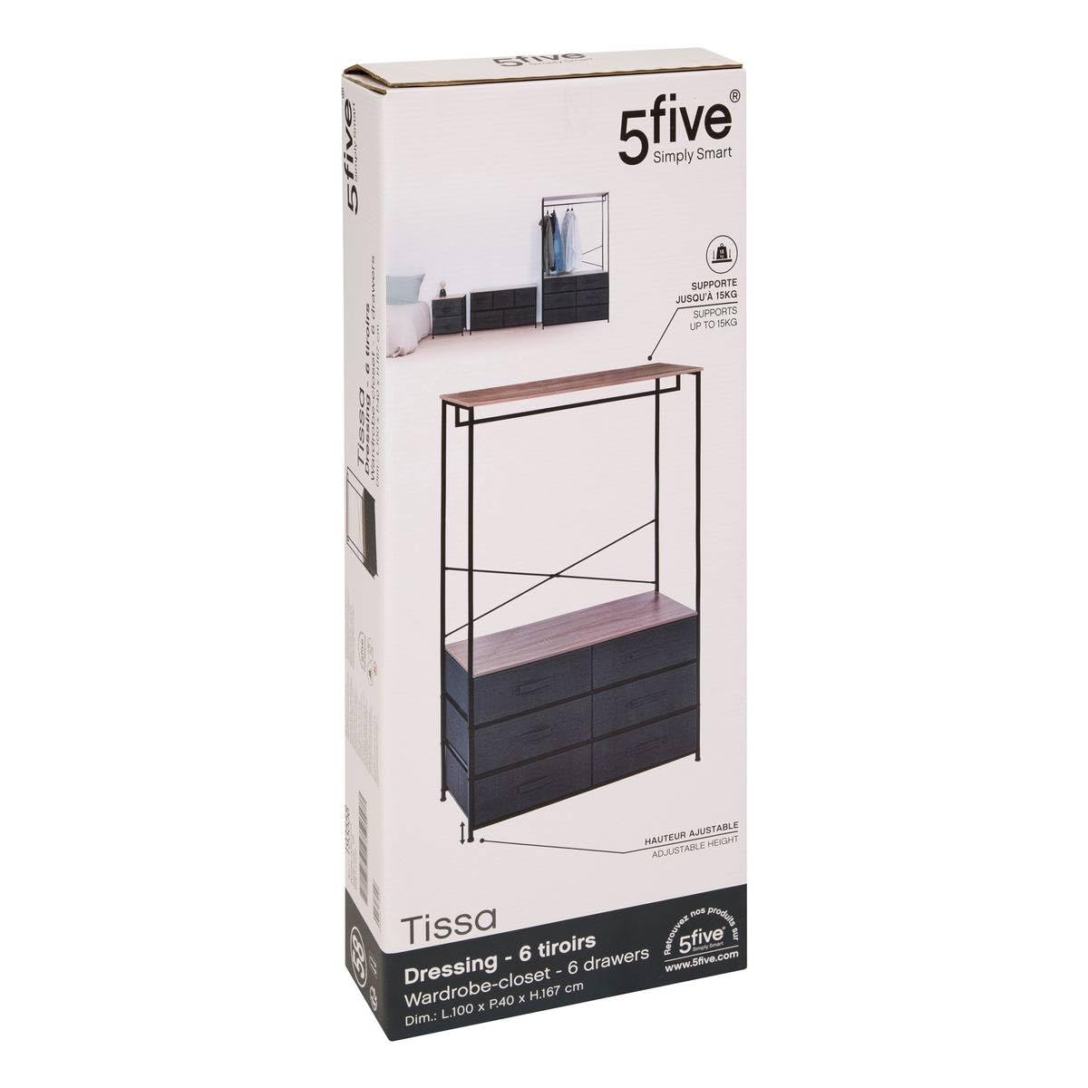 5five - cabina armadio tissa a 6 cassetti