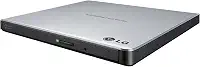 LG Electronics Unidade externa USB 3.0 Super-Multi Slim portátil DVD+/-RW para PC Windows, Linux, Mac OS com suporte M-DISC GP65NS60 (prata)