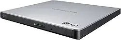 LG Electronics Unidade externa USB 3.0 Super-Multi Slim portátil DVD+/-RW para PC Windows, Linux, Mac OS com suporte M-DISC GP65NS60 (prata)