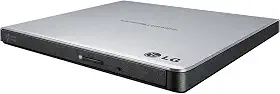 LG Electronics Unidade externa USB 3.0 Super-Multi Slim portátil DVD+/-RW para PC Windows, Linux, Mac OS com suporte M-DISC GP65NS60 (prata)