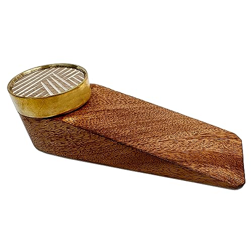 lot de 4 butée de porte en bois de manguier. Ce bloc porte sol est [Antidérapant] sur tous type de sol sécurise l'ouverture de vos portes.Cale porte pour...