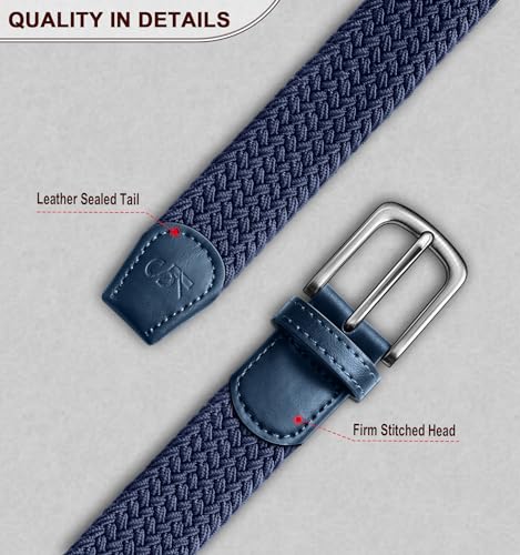 Image of KEMISANT Men's Golf Belt Nulti-pack, Braided Woven Stretch Belt for Gift Men Casual Jeans Sports Work 1 3 /8 inch