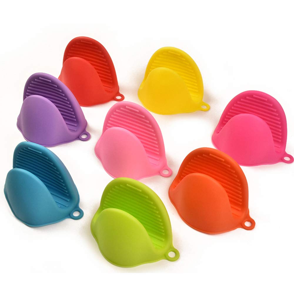 2 Mini Maniques En Silicone Vert - Résistantes à La Chaleur (230°C) - Pour Casseroles, Plaques, Four - Trous De Suspension