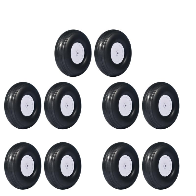 Ruedas tren aterrizaje goma PU universal avión RC 20-127mm | Ruedas aterrizaje goma PU varios tamaños para aeromodelos(10pcs 2.5 inches)
