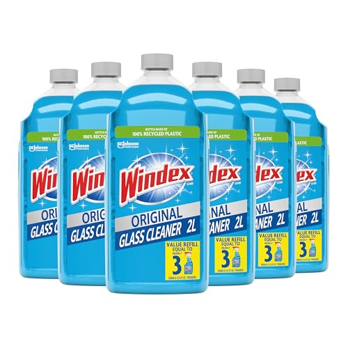 Windex Refill Glass Cleaner 2L Bottle Pack of 6