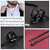 FaithHeart Black Skull Head Necklace, Men's Gothic Skull Pendant Celtic Knot Jewellery Solid Stainless Steel Skeleton Neck Chain Adjustable 55cm+5cm #3