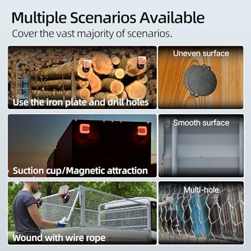 Image of Wireless Trailer Lights Magnetic, Anti-Loss Large Portable Rechargeable Cordless Trailer Lights Kits with Reflectors for Tow Truck, Boat, RV, Turn Signal Brake Running Stop, IP67 Waterproof