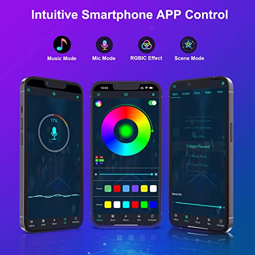 Sechseck-Wandleuchte Amailtom RGB mit App und Fernbedienung