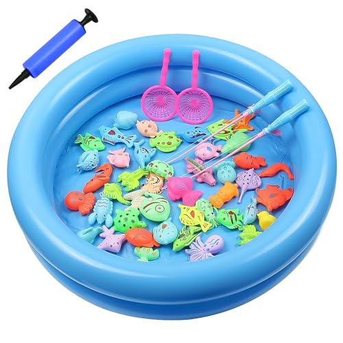 Mineup 50 Pezzi Giocattolo da pesca magnetico, Gioco Pesca Pesci