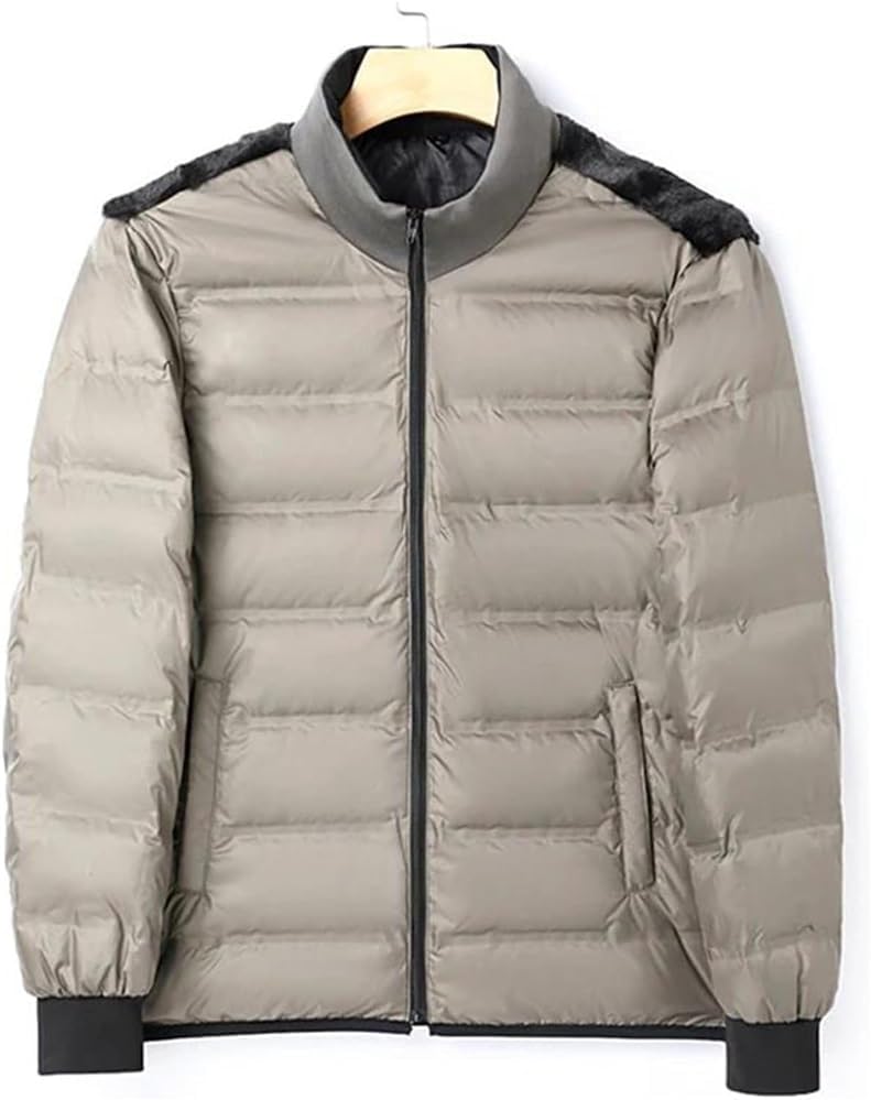 Men's Hooded Down Parka Jacket with Detachable Lining Windproof Warm Outdoor Coat Loose Fit Winter Jacket