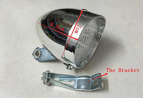 Goodkssop Chrome Silver Vintage Bicycle Bike 3 Led Classical Retro Headlight Front Light Head Fog Night Outdoor Riding Safety Lamp Accessories #TOP1