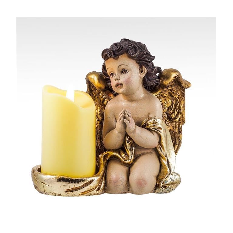 Bougie Ange à Genoux DRW, le cadeau spirituel idéal peint à la main