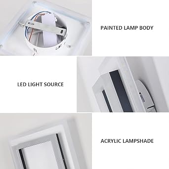 Modern LED Ceiling Light 24W Square Ceiling Light with 3 Color Temperature Settings, 3000/4000/6500K, Acrylic Ceiling Lamp for Living Room Bedroom Office Hallway [Energy Class A]