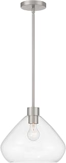 Minka-Lavery 19414-84 Elaris 12.5" 1-Light Pendant - Brushed Nickel with Clear Glass
