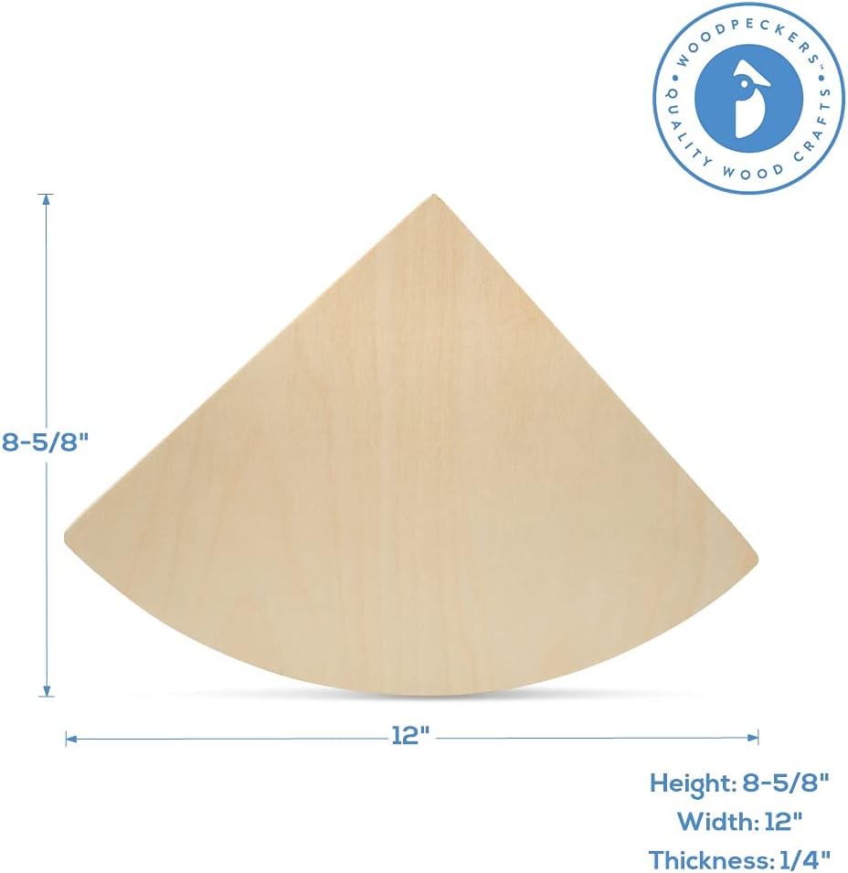 Unfinished Wooden Watermelon Slice Cutout, 12", Pack of 1 Wooden Shapes for Crafts and Summer Decor and Crafting, by Woodpeckers