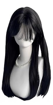 Long Straight Wig Women Korean Style Long Hair Natural Looking Synthetic Hairpiece Casual Daily Wig Nature Black