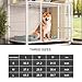 PJDDP Waterproof Metal Dog Cage, Indoor Teddy Cage, Pet Cage Rabbit Cage Cat Cage Pet House with 2 Door & Plastic Tray & 360° Wheels Suitable for Medium and Large Dogs,White,L