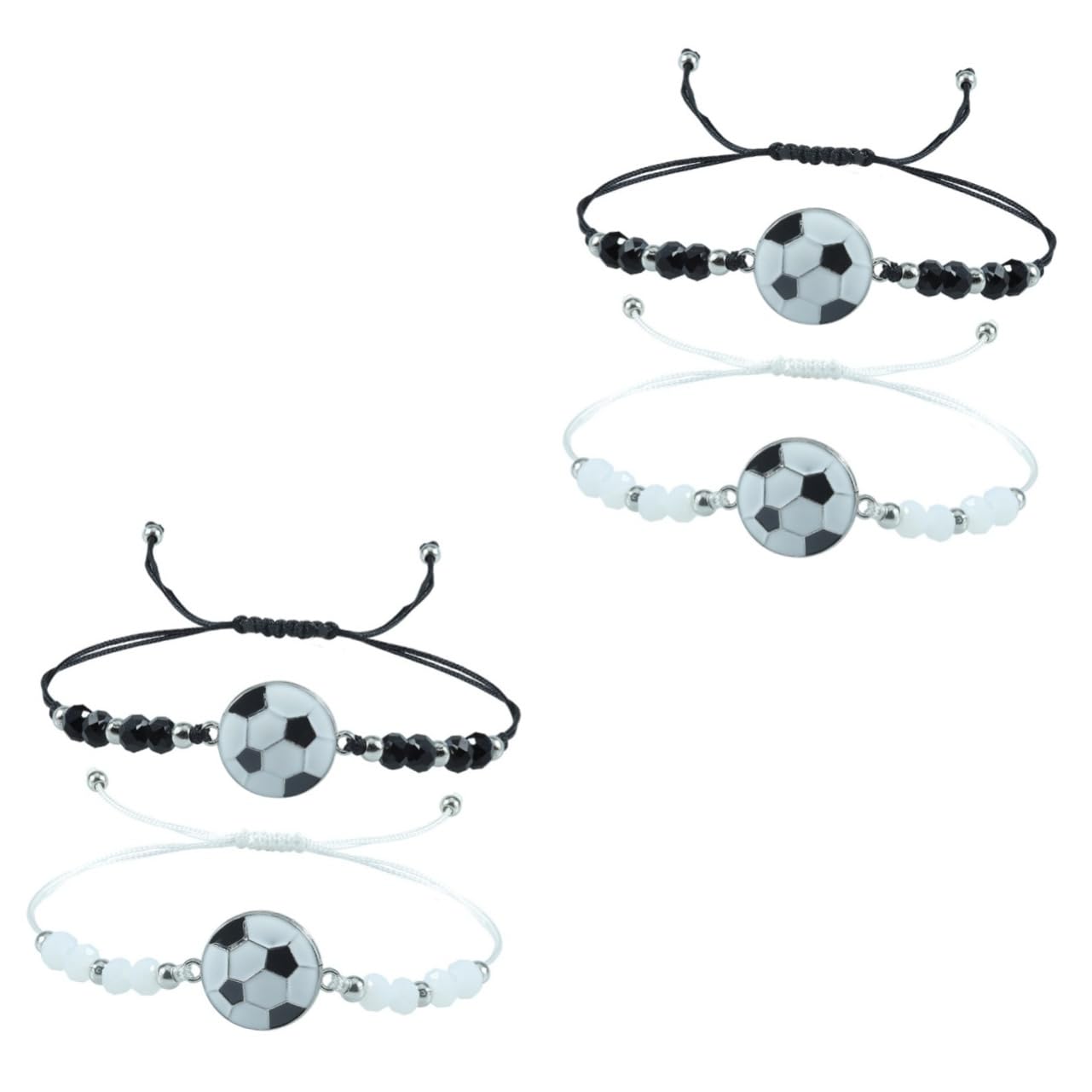 Toddmomy 4pcs Soccer Bracelets for Couples Stylish Football Wrist Accessories Unisex Soccer Jewelry for Fans Design