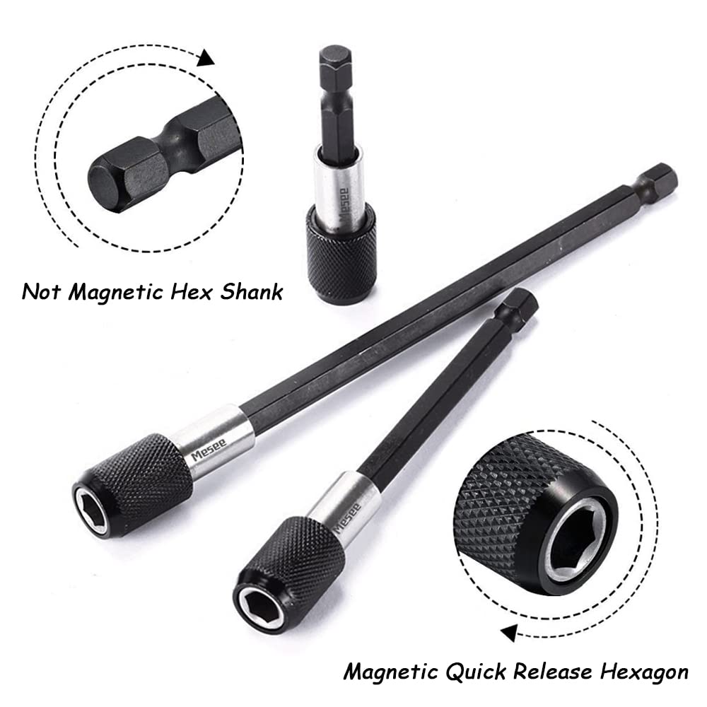 Mesee 3 Pieces Magnetic Extension Chuck Adapter With 1/4