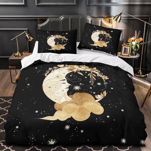 Drap de couette lune 3D 260x220 microfibre housse super king - 2
