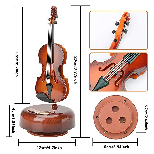 Wior Violin Music Box, Creative Music Box Violin With Rotating Musical Base, Classical Music Box Mini Replica Instrument Crafts, Great Gift For Boys Girls Birthday Christmas New Year #TOP4