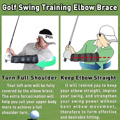 Golf Swing Training Elbow Brace, Straight and Turn Arm Golf Swing Trainer Golf Swing Trainer, Perfect for Amend Chicken Wings and Correction Brace of Golf Swing