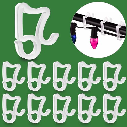 Eygeufg Christmas Light Hooks - 100 Pack Gutter Hooks Hangers for Outdoor Decoration