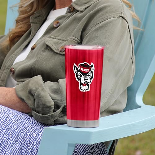 Image of Logo Brands 20 oz Powder Coat Tumbler- Insulated Tumbler with Lid for Water, Iced Tea or Coffee, Smoothie and More