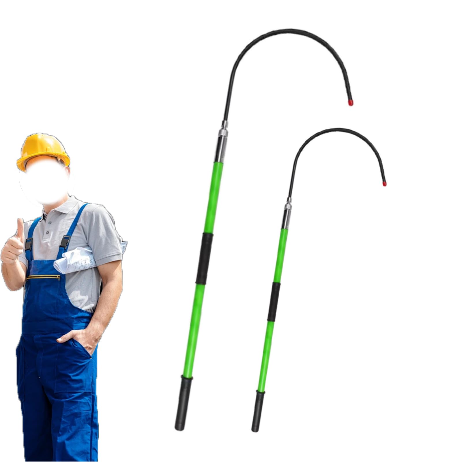 GTHTUHFD High-Voltage Insulated Fiberglass Rescue Hook With Telescopic Pole, Suitable For Work On Overhead Power Lines, Emergency Rescue Tool In Case Of Electric Shock,Green-3.0m