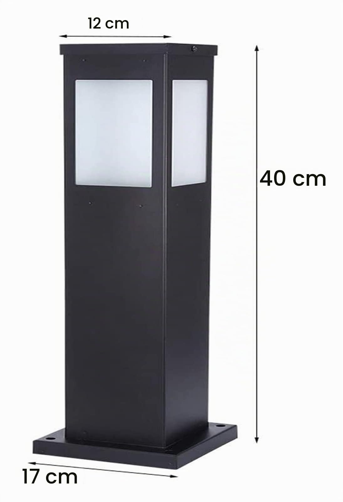 Luce da cortile Quadrato Classico IP65 Impermeabile Palo da giardino Paletto luminoso Lampada da palo alto Lampada da colonna per esterni antipioggia Lanterna a pilastro Alluminio Metallo Vialetto