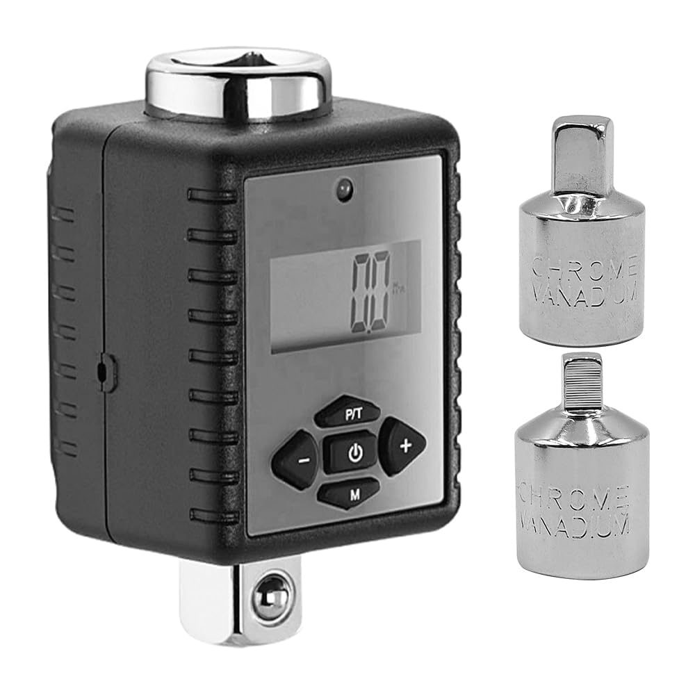 Namvo Digital Torque Wrench 1/2'' Heavy Duty Torque Wrench with 3/8'' and 1/4'' Adapter with LED Buzzer Alert