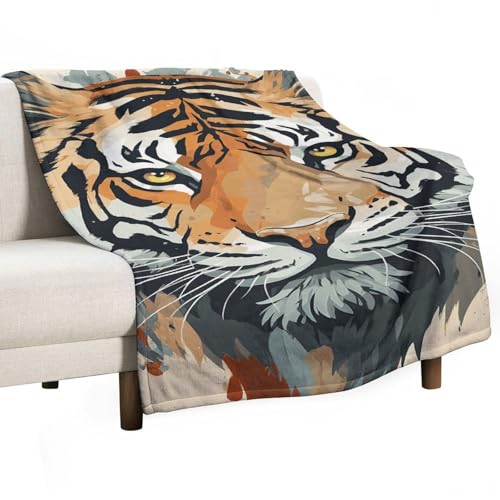 Couverture douce en flanelle tigre pour frissons sur canapé - 2
