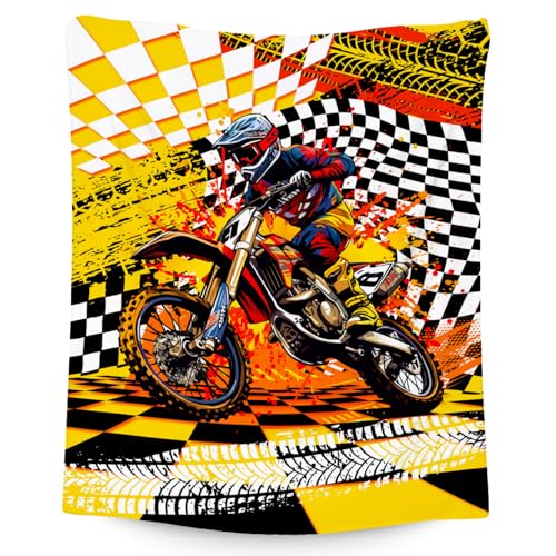 Blanket for Boys, Dirt Bike Blanket for Kids Age 6-8, Toddler Throw Gifts, Cool Plush Throw for Men, 50"x60"
