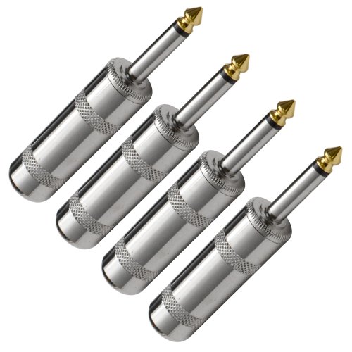 Conector mono TS de 1/4 de níquel Seismic Audio con gran barril para cable 10mm