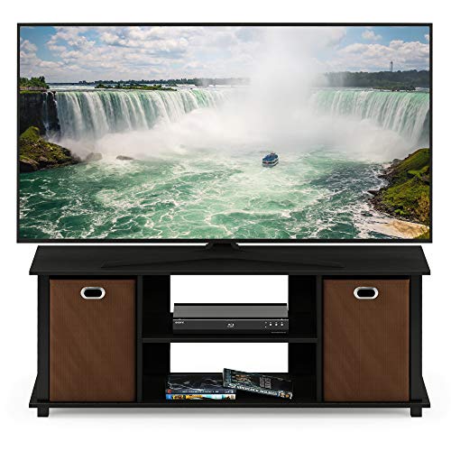 Furinno Econ Entertainment Center, Americano/Black/Brown #TOP4