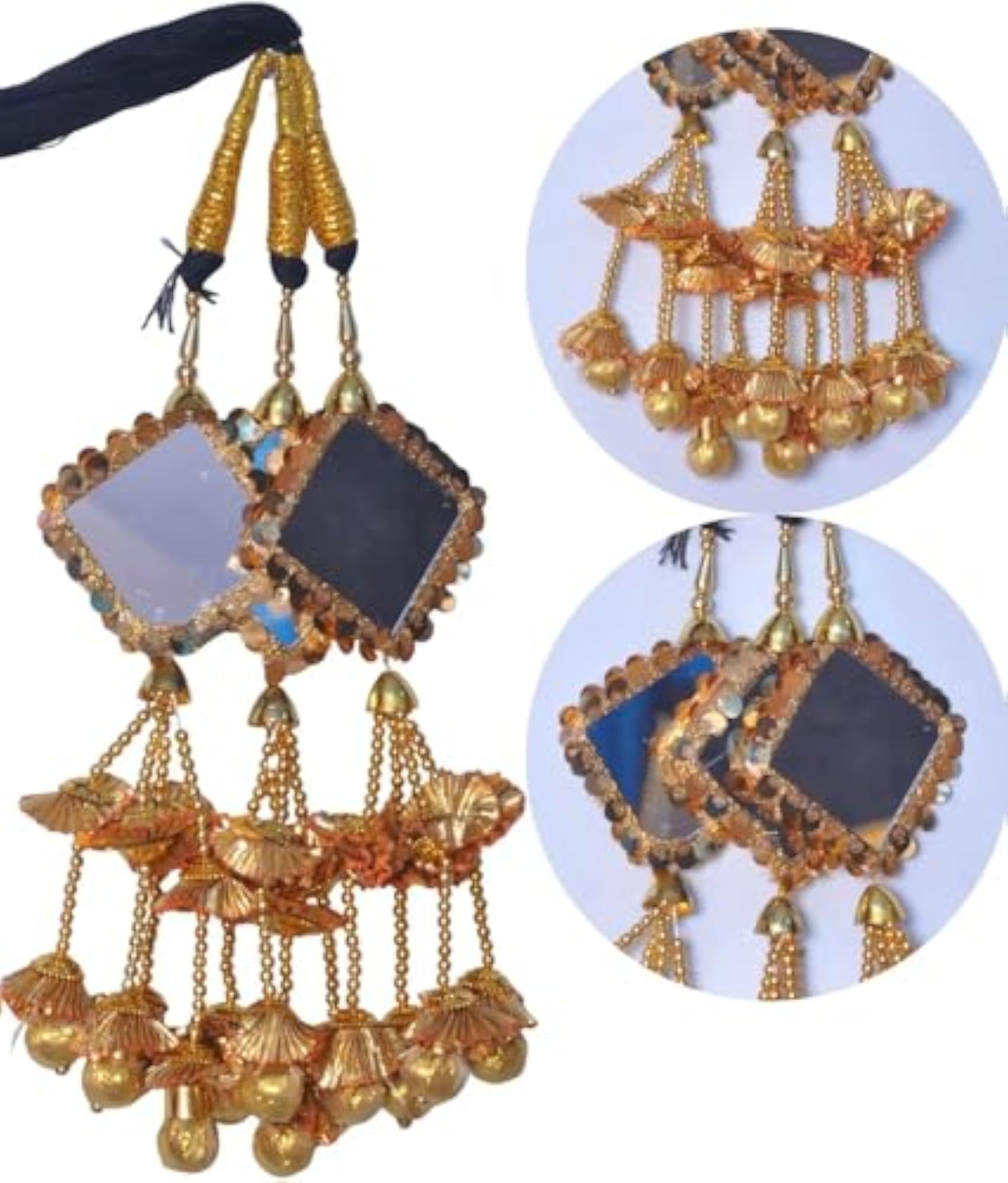 Heavy Design Parandi with Golden & Black Hair Extension
