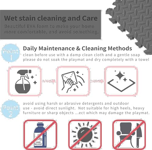 Image of Puzzle Flooring || Kids Interlocking Play mat || Baby Play Mat || Play mats for Kids || 12 MM Thick (4 Tiles - 16 Square Feet, Black - Grey - White)