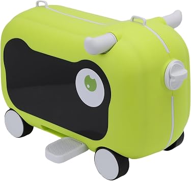 Diydeg Ride On Suitcase for Kids & Toddlers, 55.12lbs Capacity Carry On Luggage with 4 Wheels & Foldable Pedal, Multifunctional Airline Scooter Suitcase for Traveling Green