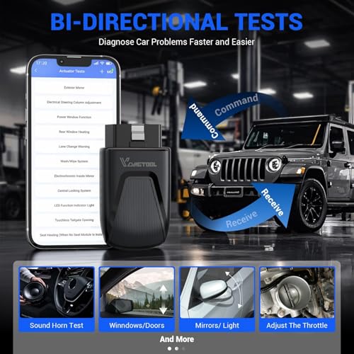 Escáner OBD2 Bluetooth VDIAGTOOL D100 lector de código inalámbrico de sistema completo para Android iOS 3