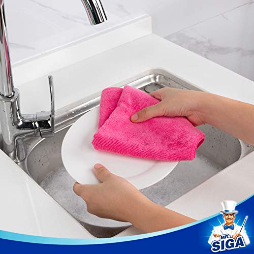Mr.siga Microfiber Cleaning Cloth, Pack Of 24, Size:12.6" X 12.6" #TOP2